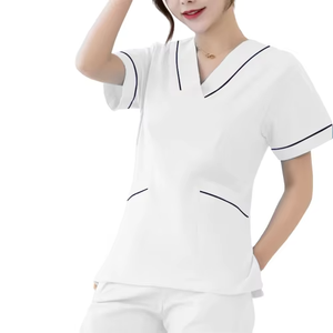 Ensemble d'uniformes médicaux unisexes, haut et pantalon, uniforme chirurgical en coton 100% tricoté pour hommes et femmes, usage hospitalier - Product Image 6