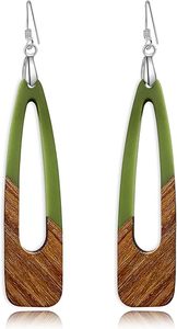 Formas minimalistas para una elegancia moderna Pendientes de resina ecológicos hechos de resina Para mujeres ropa sofisticada DE HF CRAFTS - Product Image 6