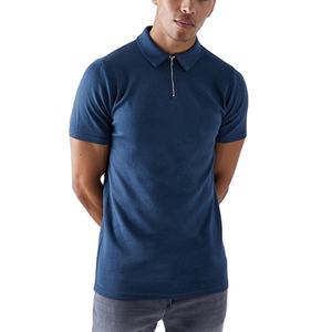 2026 Slim Fit 1/4 Zip Up <b>Collar</b> Style Polo Material Breathable <b>High</b> Quality Custom Design Fashionable Plain <b>Men's</b> Polo <b>Shirts</b> - Product Image 2