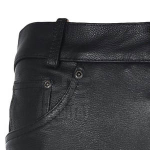 Pantalones de cuero genuino hechos a medida para hombre con logotipo personalizado, diseño único, precio al por mayor. - Product Image 6