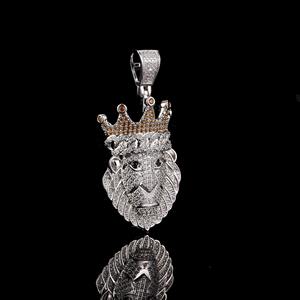 Collar de Moda con Incrustaciones de Moissanita VVS, Diseño de Cara de León en Plata 925, Joyería Personalizada de Alta Gama a Bajo Precio - Product Image 2