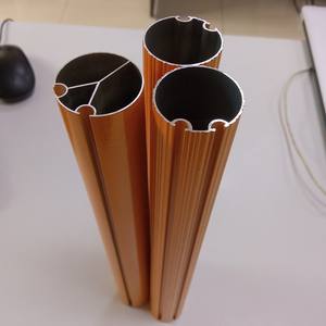โปรไฟล์ท่อกลมอลูมิเนียมเคลือบผงสีทองสำหรับราวม่าน - Product Image 2