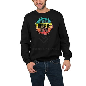 Sweat-shirts pour hommes personnalisés avec logo imprimé, en molleton uni, coupe classique, col rond, respirants et écologiques, pour l'hiver - Product Image 3