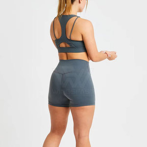 Pantalones cortos transpirables de color sólido para mujer de último estilo, pantalones cortos de botín de diseño personalizado para mujer - Product Image 4