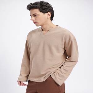 Camiseta extragrande para hombre con textura callejera, mangas completas y ajuste relajado, 52% algodón, 48% poliéster, de talla grande, fabricada en India - Product Image 4