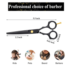 Ciseaux de coiffeur Kit couleur noire enduit Salon de coupe de cheveux ciseaux coiffeur amincissement cisailles 6 pièces ensemble de coiffure - Product Image 6