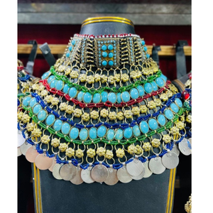 Venta caliente boda conjuntos de joyería nupcial diseño personalizado afgano Kuchi joyería para mujer collar Vintage pendientes y Mang Tikka conjunto - Product Image 6