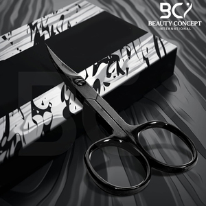 Ciseaux à ongles de précision en acier inoxydable pour droitiers, pour manucure, pédicure, sourcils et cils, extra-affûtés, noir plasma - Product Image 2