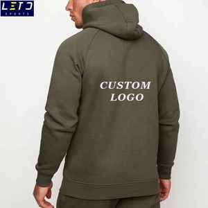 Pull-over à capuche Muscle Fit pour homme, vêtements de sport avec logo personnalisé, polaire 100% coton pour l'hiver - Product Image 4