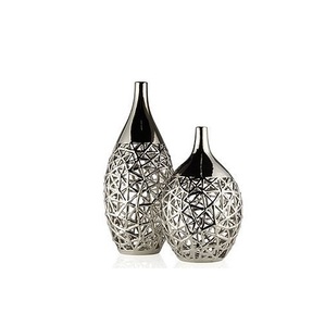 Florero de hierro de diseño moderno Chapado en plata de tamaño personalizado superventas al por mayor para uso en el hogar, hotel y bodas - Product Image 3