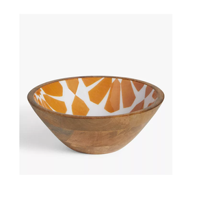 Les plus exigeants, bol à salade en bois émaillé imprimé de forme ronde, bol de service pour restaurant, design de dessus - Product Image 5