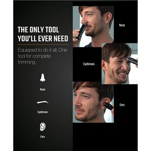 Tondeuse multifonctionnelle en métal pour nez, oreilles et sourcils pour hommes, alimentée par USB, autonettoyante et résistante à l'eau, avec revêtement stérilisé - Product Image 6