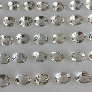 Piedras preciosas semipreciosas sueltas de corte ovalado facetado de topacio blanco Natural de 6mm y 8mm, el mejor precio de fábrica al por mayor, fabricante en línea DIY - Product Image 1