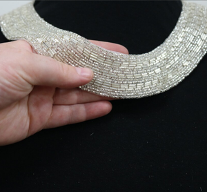 Trendy High Quality Unique Western Beaded Scarf Necklace, Fringe Beaded Bandana - Product Image 2