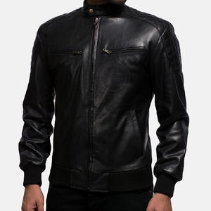 แจ็คเก็ตหนังผู้ชายดีไซน์เนอร์ขายส่ง สไตล์ลำลอง กันน้ำ น้ำหนักเบา คอตั้ง เหมาะสำหรับขี่มอเตอร์ไซค์และเล่นกอล์ฟ - Product Image 3