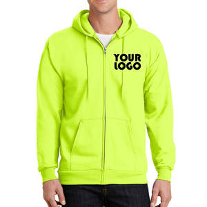 Vente en gros de nouveaux sweats zippés à la mode logo personnalisé sweat à capuche unisexe sérigraphié sweats à capuche de couleur unie sweats à capuche à fermeture éclair - Product Image 1