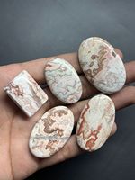 Lot en gros de cabochons en opale jaspe Rosita 100% naturelle de qualité AAA MH GEMS, bleus, pour bijoux, formes et tailles variées, certifiés par un tiers