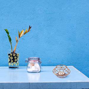 Porte-bougie en fil métallique or, forme ronde, or Rose, photophore en métal pour mariage - Product Image 3