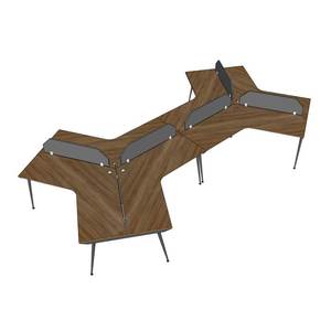 Contemporary 6-Person Plywood <b>Workstation</b> Cluster Modern HBCO057 CONE System Office <b>Desks</b> for Workspace or Bedroom - Product Image 4