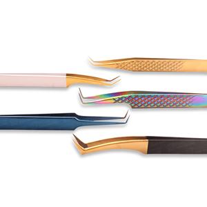 Pince à épiler d'extension de cils avec logo et emballage personnalisés testée à la main pour différentes longueurs et styles de cils - Product Image 3