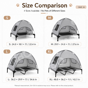 CANBO Cama para acampar para mascotas de <span class=keywords><strong>viaje</strong></span> al aire libre Cama elevada portátil para perros con dosel - Product Image 3