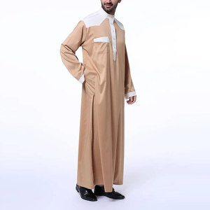 Vente à chaud de vêtements islamiques pour hommes de haute qualité à manches longues Thobe Jubba Plus Size Muslim Wear Top pour hommes - Product Image 4