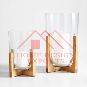 Vela con base de madera y metal-Hurricane Luxury Home Vela decorativa votiva - Product Image 6