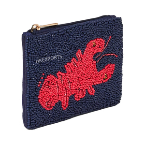 Offre Spéciale personnalisé fabriqué à la main homard perlé porte-monnaie petit portefeuille à fermeture éclair Vintage fruits de mer conception animale changement pochette femmes - Product Image 2