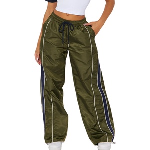 Pantalon de jogging sport réfléchissant ample coupe-vent pour femme, décontracté, avec coutures, vente en gros, haute qualité - Product Image 3