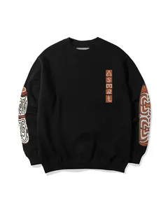 Sudadera de gran tamaño con cuello redondo de lana de algodón, sudadera bordada con hombros caídos y cuello redondo para fabricantes de ropa de mujer - Product Image 6