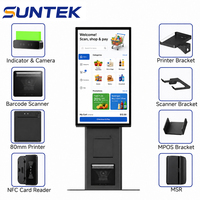 Kiosques d'enregistrement en libre-service SUNTEK 21,5'' 27'' sans espèces avec écran tactile pour hôtel