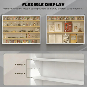 <span class=keywords><strong>Vitrine</strong></span> avec portes coulissantes en acrylique transparent, <span class=keywords><strong>vitrine</strong></span> blanche pour collection de cosmétiques, organisateur mural, <span class=keywords><strong>vitrine</strong></span> DR572 - Product Image 3