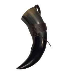 Corne à boire Viking de haute qualité corne de boeuf naturelle polie pour bière vin vodka avec support Design nordique sain - Product Image 2