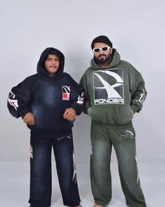 ชุดสเวตเตอร์ของผู้ชายผ้าคอตตอนสีทึบเหมาะกับฤดูหนาวผ้า100% สบาย - Product Image 1