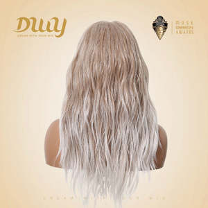 DWY 13x4 Lace Front Glueless Synthetic <b>Wig</b> 20-Inch Water Wave Blonde Gradient High 13x4 Front Glueless Synthetic <b>Wig</b> Transparent - Product Image 5
