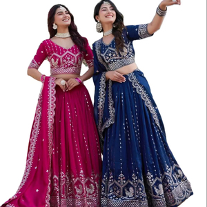 Lehenga Choli Ligero, Duradero y Elegante de Estilo Indo-Occidental para Bodas y Fiestas, Listo para Verano/Invierno, Diseño Personalizable - Product Image 1