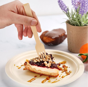 Fourchettes jetables en bois biodégradables écologiques de taille personnalisable produit durable - Product Image 4