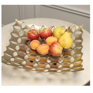 Stylish Gold Aluminum Dinnerware <b>Serving</b> <b>Tray</b> for Weddings and Ramadan Elegant Decorative Design for Catering - Product Image 1