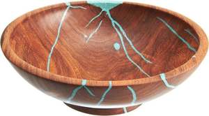 NATURAL UNIQUE DECOR HANDMADE NATURAL WOODEN AND RESIN SALAD BOWL Good Quality for <b>Home</b> and Restaurant Use for Parties - Product Image 2