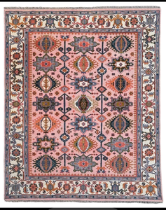 Alfombras de Lana/Seda de Alta Calidad Anudadas a Mano, Estilo Turco Oushak, Bordadas, Abstractas, Lavables, Antideslizantes, Reversibles, de Pelo Corto - Product Image 1