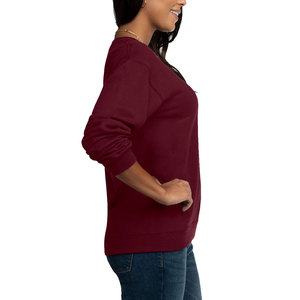 เสื้อสเวตเตอร์แบบสวมหัวสำหรับผู้หญิงเสื้อสเวตเตอร์แบบหลวมทรงหลวมสีแดงเข้มสำหรับผู้ชายและ100% - Product Image 6