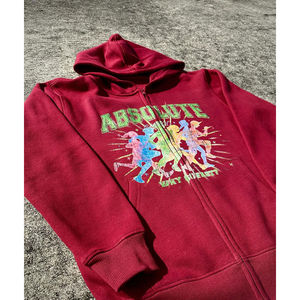 Sweats à capuche hommes été décontracté urbain Streetwear pull à capuche imprimé graphique rouge noir veste zippée sweat à la mode OEM - Product Image 5