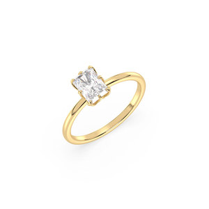 Anillo de Compromiso Solitario de Diamante Cultivado en Laboratorio de 1 Quilate, Corte Radiante, Oro Sólido de 14K, Certificado IGI, Joyería Fina REYES para Mujer - Product Image 1