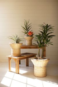 Décoration de jardin Jardinière ronde en fer et canne et jardinière en osier et jonc de mer de couleur naturelle - Product Image 6