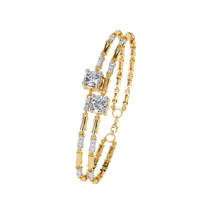 Magnifique bracelet et jonc en or 18 carats avec diamants de laboratoire, accessoire de bijouterie luxueux - Product Image 2