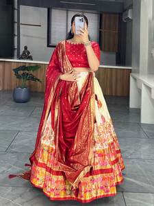 ผ้าไหมโดลาแท้ออกแบบใหม่ล่าสุดพิมพ์ลายทำงาน lehenga choli โดย fabzone - Product Image 3