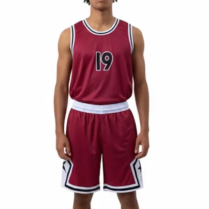 ชุดยูนิฟอร์มบาสเก็ตบอลทีมแบบกำหนดเอง พิมพ์ลายด้วยความร้อน ระบายอากาศได้ดี แห้งเร็ว ไซส์ใหญ่ ผ้าโพลีเอสเตอร์ 100% เสื้อเจอร์ซีย์ กางเกงขาสั้น ชุดกีฬา - Product Image 1
