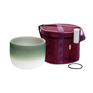 Mountain Rain 440/432 Ensemble de bols chantants en cristal de quartz givré Perfect Pitch, <span class=keywords><strong>7</strong></span> pièces, motifs <span class=keywords><strong>Lotus</strong></span>, pour la guérison sonore et le yoga, 8"-14" - Product Image 4