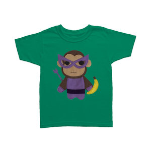 Camiseta de superhéroes para niños, equipo de superanimales con diseño de mono y plátano, para bebés - Product Image 1
