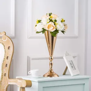 Florero de Aluminio Pulido de Lujo, Elegante Centro de Mesa para Comedor, Vestíbulo de Hotel y Decoración de Eventos - Product Image 1